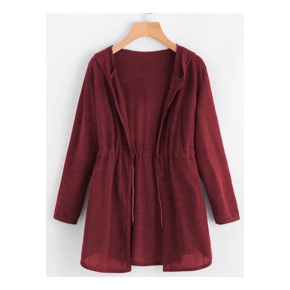 Red Hooded Cardigan - Picture 2 of 7